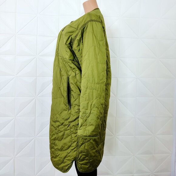 Lululemon Women's Heathered Juniper Green Insulated Quilted Long Bomber Jacket 8 - Picture 4 of 9